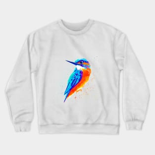 Kingfisher Watercolor Bird Crewneck Sweatshirt